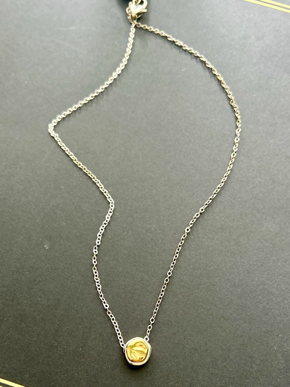 NWT Brighton Cascade Round Petite Two-Tone Necklace Silver Gold